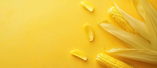 Corn on a Yellow Background