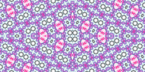 Seamless kaleidoscope pattern. The texture of the woven pattern. Endless pattern
