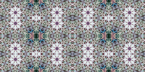 Seamless kaleidoscope pattern. The texture of the woven pattern. Endless pattern