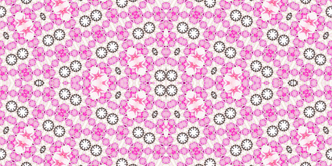Seamless kaleidoscope pattern. The texture of the woven pattern. Endless pattern