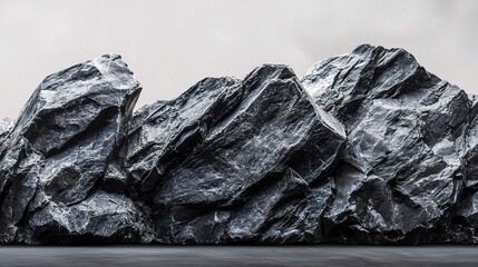 Black Mountain Rocks in Natural Environment