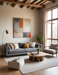 Fototapeta premium Modern living room interior. 