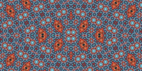 Seamless kaleidoscope pattern. The texture of the woven pattern. Endless pattern
