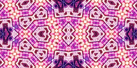 Seamless kaleidoscope pattern. The texture of the woven pattern. Endless pattern