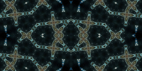 Seamless kaleidoscope pattern. The texture of the woven pattern. Endless pattern