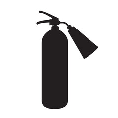 Silhouette Fire Extinguisher Icon Vector Design on White Background.