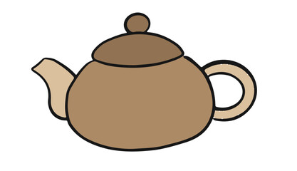 Hand drawn simple teapot. Tea ceremonies element.