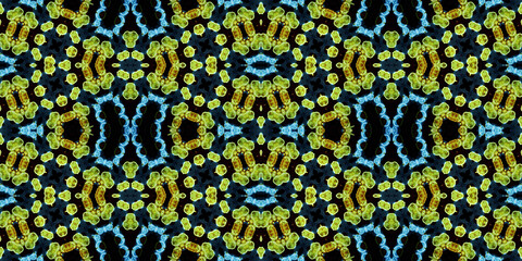Seamless kaleidoscope pattern. The texture of the woven pattern. Endless pattern