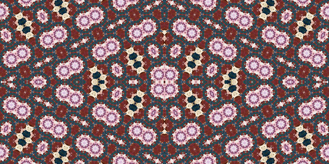 Seamless kaleidoscope pattern. The texture of the woven pattern. Endless pattern