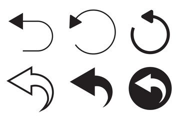 Undo icon Set Line Art, Silhouette, Outline Vector, Stock Illustrations, Graphics Design, Logo, Symbol