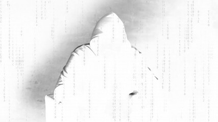 Man Sitting In A Hood With His Face Hidden, Anonymous Hacker Conceptual Background