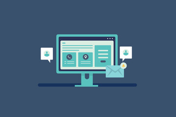 Website Contact us page, Website contact form , Website contact page with address and contact number. Animation video clip.