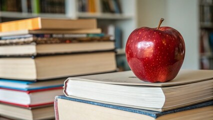 red-apple-on-a-pile-of-books.