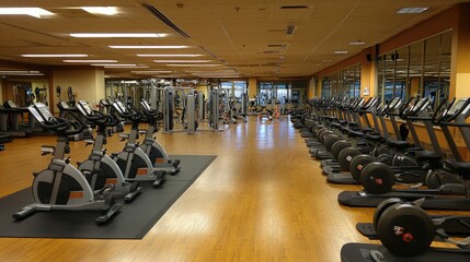 Spacious Gym Interior with Fitness Equipment
