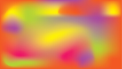 Colorful Abstract Gradient Background in Vibrant Warm Tone Colors. including orange, yellow, green, purple, and pink blending smoothly for a dynamic effect. For banner, poster, wallpaper, website, etc
