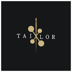 tailor logo icon illustration template combination of buttons for clothes, thread and sewing machine, for clothing product design, convection companies, fashion in vector form