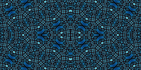 Seamless kaleidoscope pattern. The texture of the woven pattern. Endless pattern