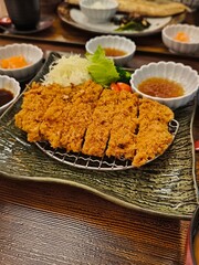 Deep fried pork tonkatsu. Japanese food menu