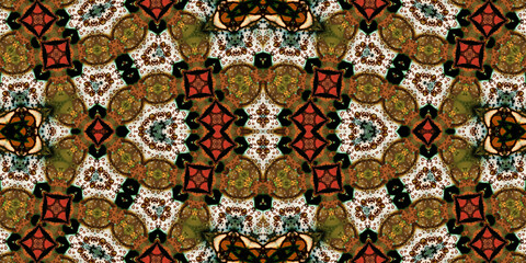 Fototapeta premium Seamless kaleidoscope pattern. The texture of the woven pattern. Endless pattern