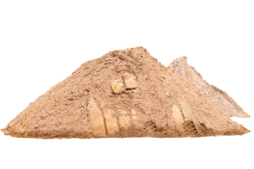 Pile of isolated sand. Pile of fine light yellow sand isolated on transparent background. PNG File
