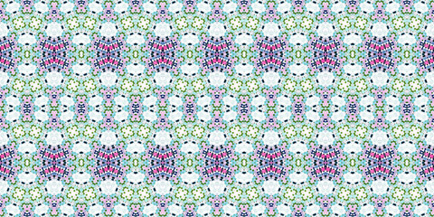Seamless kaleidoscope pattern. The texture of the woven pattern. Endless pattern