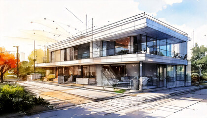 Obraz premium Urban streets, cityscape, abstract architectural composition