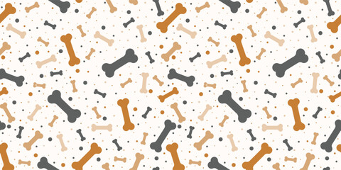 Dog Bone vector dog paw doodle Seamless pattern isolated dark brown wallpaper background patterns