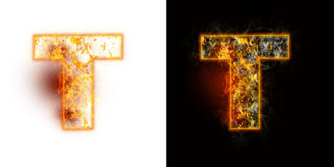 Letters with burning effect