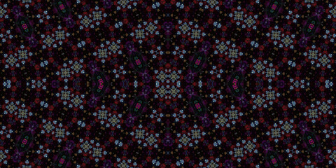 Seamless kaleidoscope pattern. The texture of the woven pattern. Endless pattern