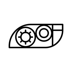Outline icon for web. Spare car parts icon