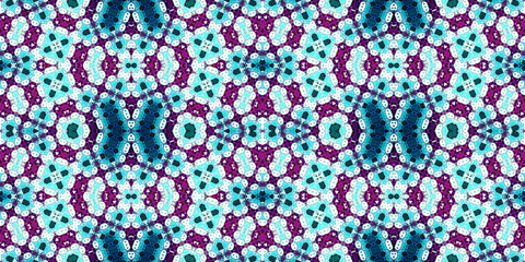Seamless kaleidoscope pattern. The texture of the woven pattern. Endless pattern