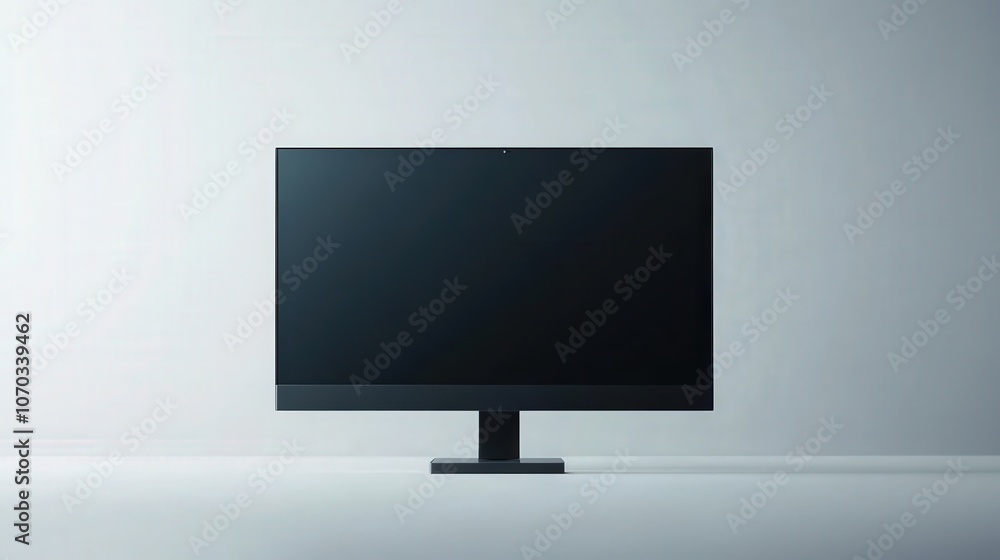 Poster a desktop computer with a large monitor sits against a clean white background, showcasing its impres
