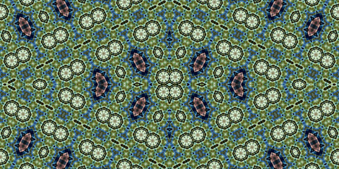Seamless kaleidoscope pattern. The texture of the woven pattern. Endless pattern