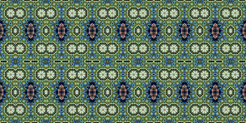 Seamless kaleidoscope pattern. The texture of the woven pattern. Endless pattern