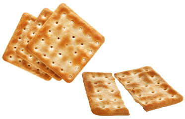 composição de biscoito de água e sal isolado em fundo transparente