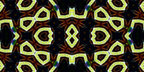 Seamless kaleidoscope pattern. The texture of the woven pattern. Endless pattern