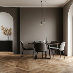 A table with four chairs around it
