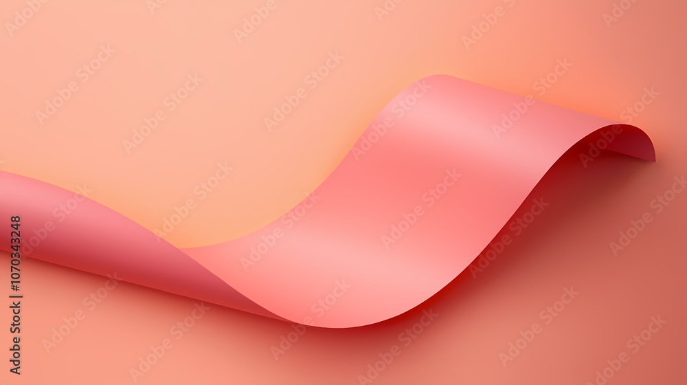 Poster the image contains a pink piece of paper folded over on itself on a pink background. the paper is cu