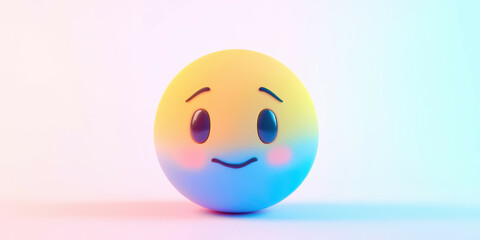 Fototapeta premium A smiling emoji with a pinkish blush on its cheeks