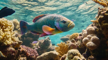Colorful Fish Swimming Among Vibrant Coral Reef