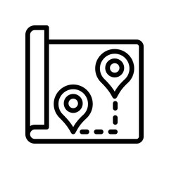 route planner line icon