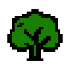 Obraz premium tree pixel icon. Pixel icon style. Pixel game icon. plant pixelated icon