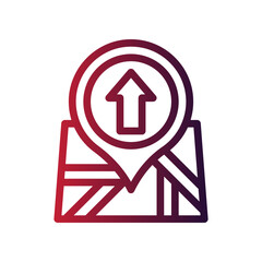 Obraz premium navigation arrows gradient icon