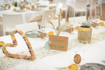 Décoration de salle de mariage, décoration de table de mariage, réception