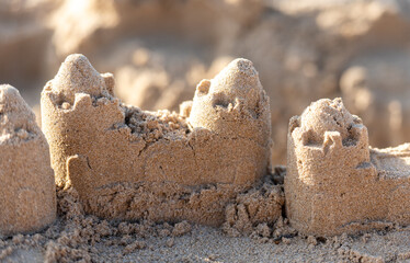 Sand castle on a beach