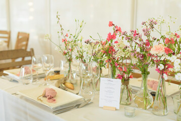 Décoration de salle, décoration de table de mariage