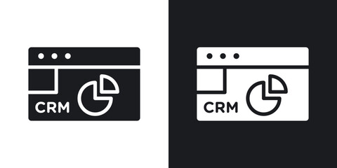 CRM icon in solid black and white color