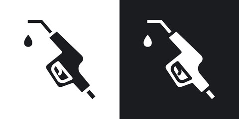 Petrol icon in solid black and white color