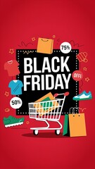 Eye-Catching Black Friday Sign Illustration Perfect for Promotional Campaigns and Marketing Materials