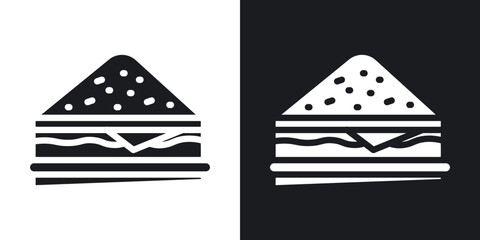 Sandwich icon in solid black and white color